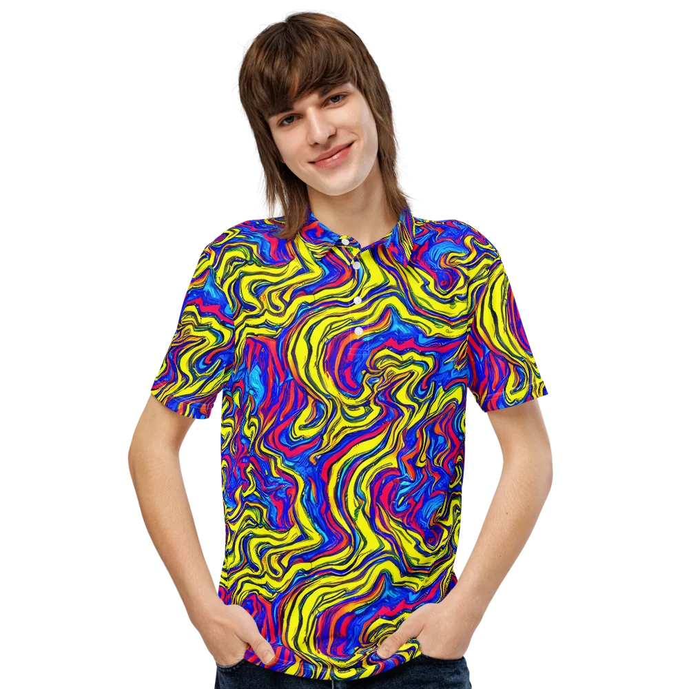 Electric Rhapsody on Men's Slim Fit Polo Shirt — Front