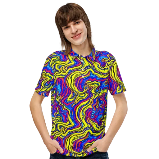 Electric Rhapsody on a Men's Slim Fit Polo Shirt