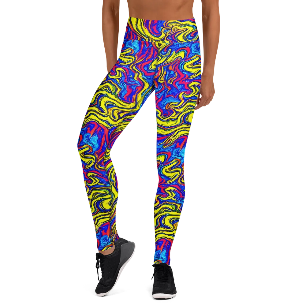 Electric Rhapsody on Yoga Leggings — Front