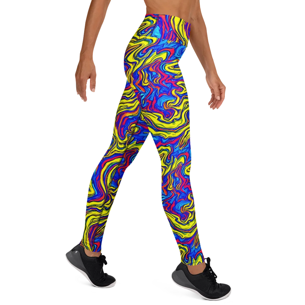 Electric Rhapsody on Yoga Leggings — Right