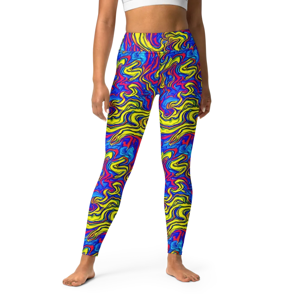 Electric Rhapsody on Yoga Leggings — Front