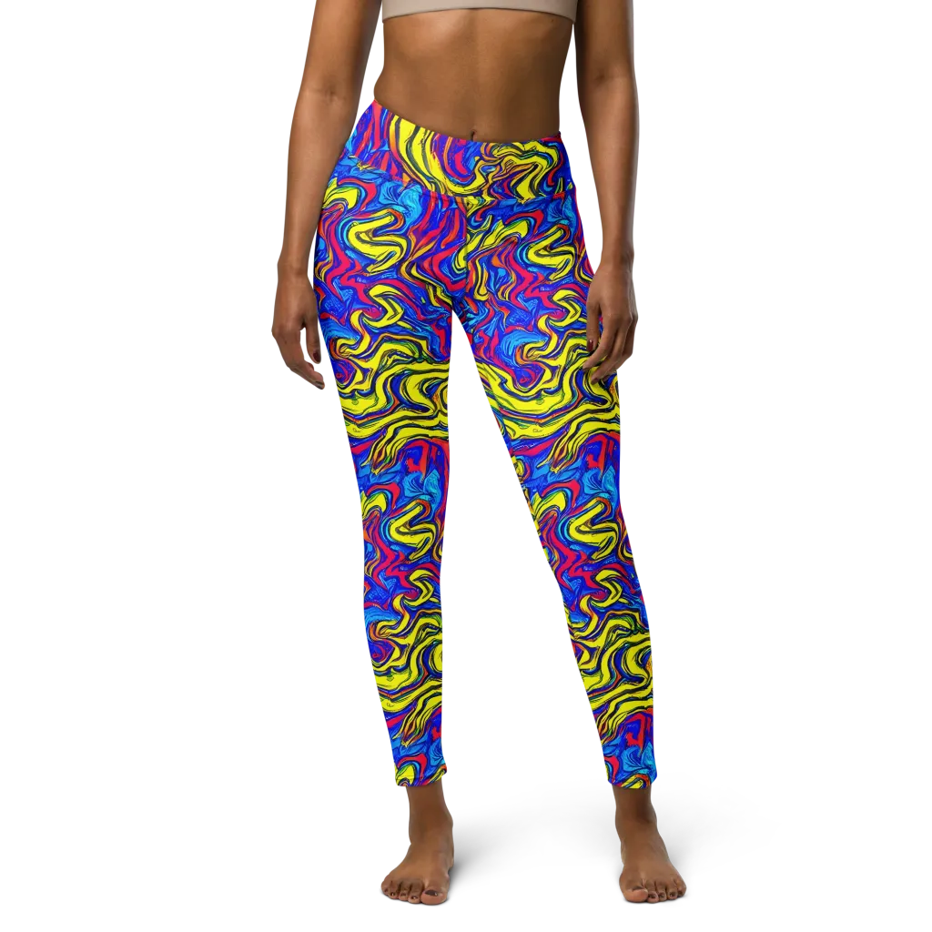 Electric Rhapsody on Yoga Leggings — Front