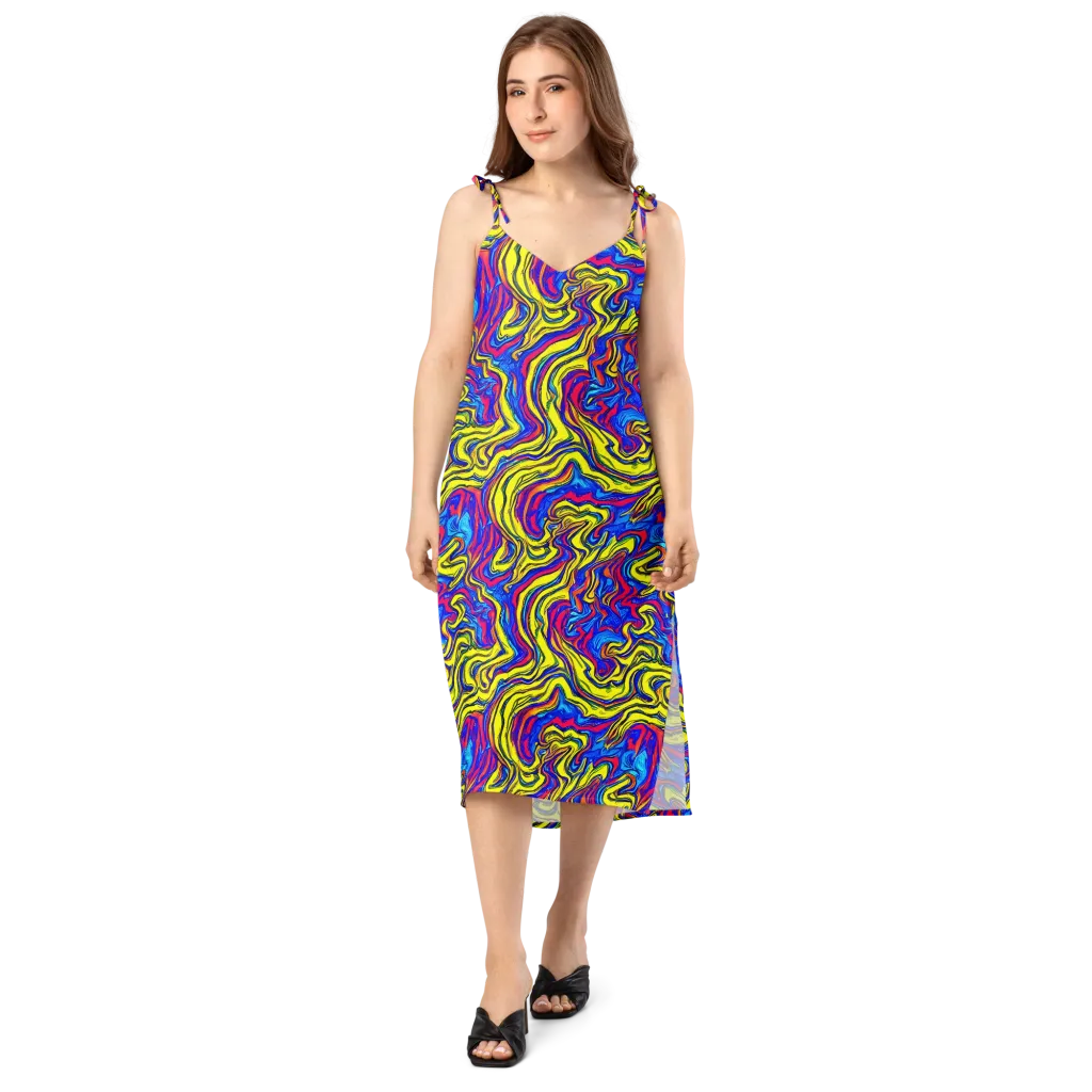 Electric Rhapsody on Slip Dress — Front