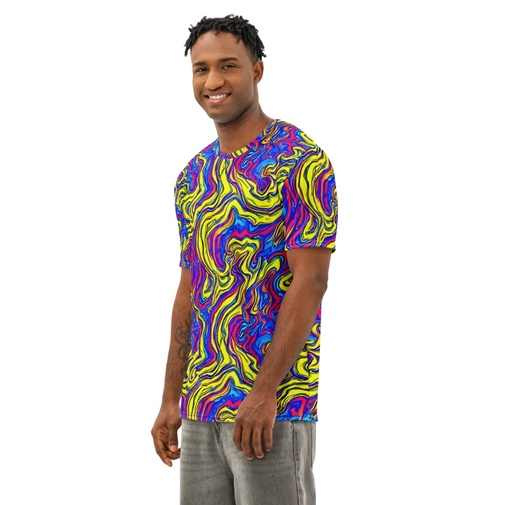 Electric Rhapsody on Men's Cotton Crew Neck T-Shirt — Left Front