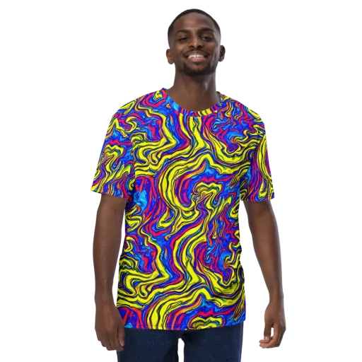 Electric Rhapsody on a Men's Crew Neck T-Shirt