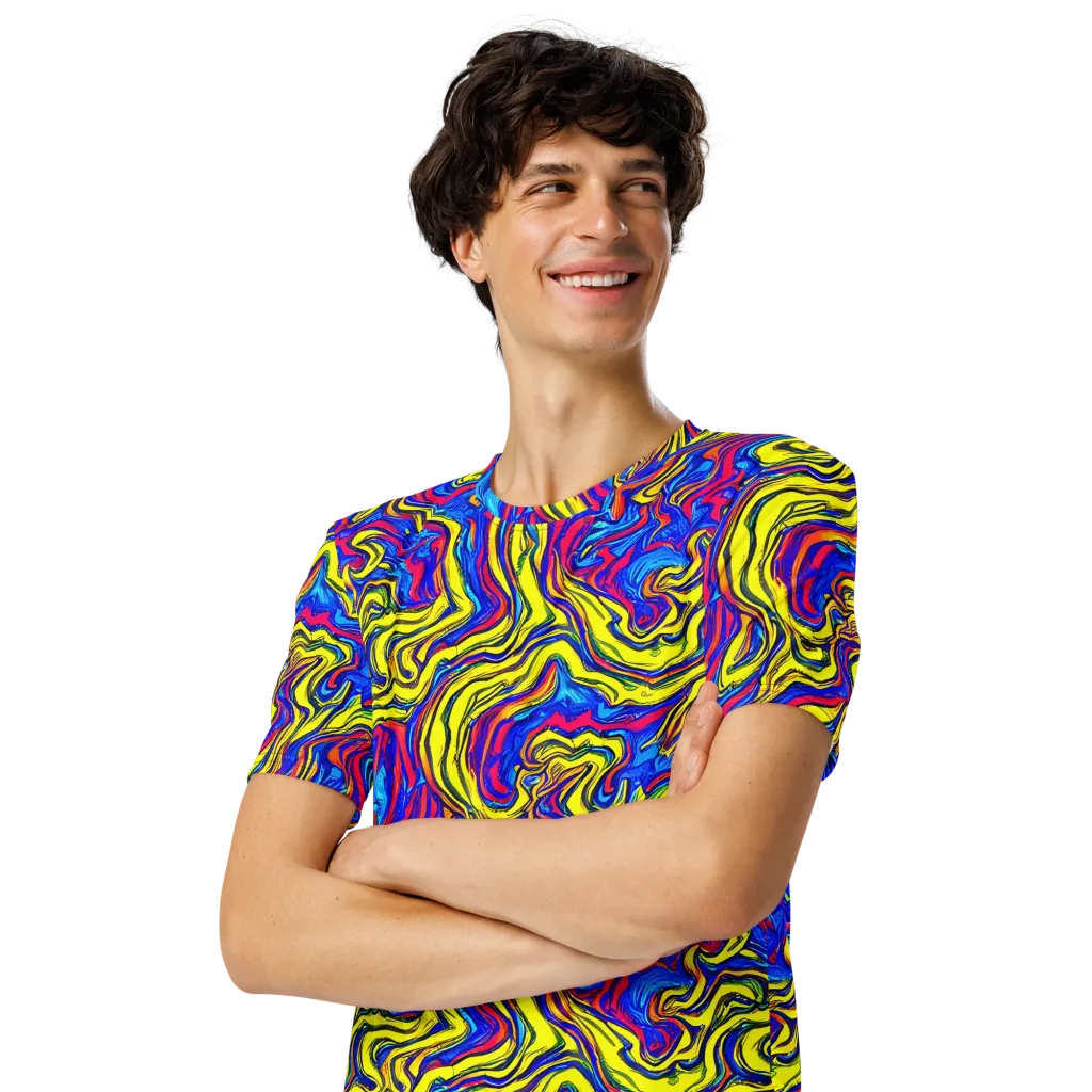 Electric Rhapsody on Men's Crew Neck T-Shirt — Left Front