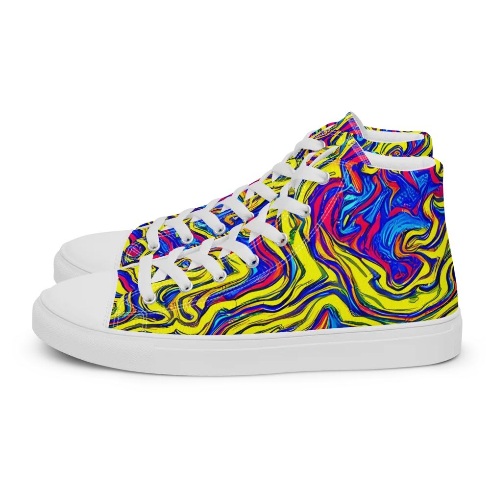 Electric Rhapsody on Men's High Top Canvas Shoes — Left