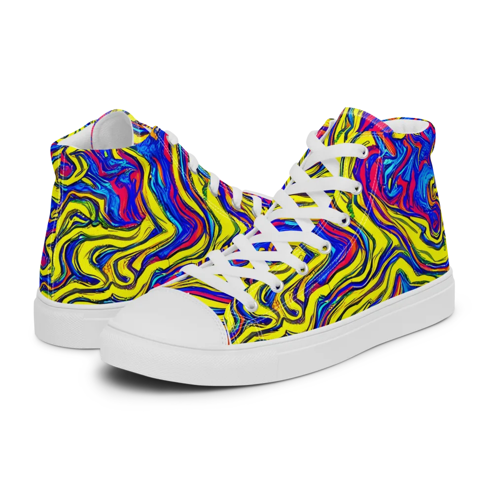 Electric Rhapsody on Men's High Top Canvas Shoes — Left
