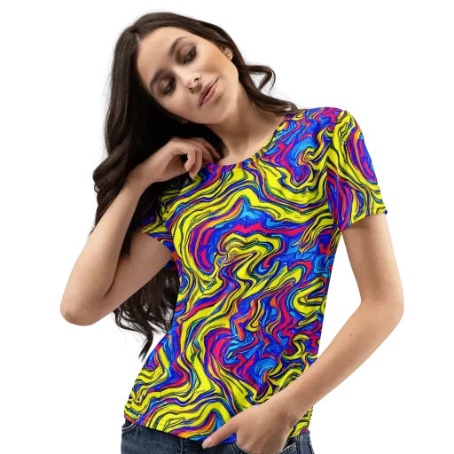 Electric Rhapsody on a Women's Crew Neck T-Shirt