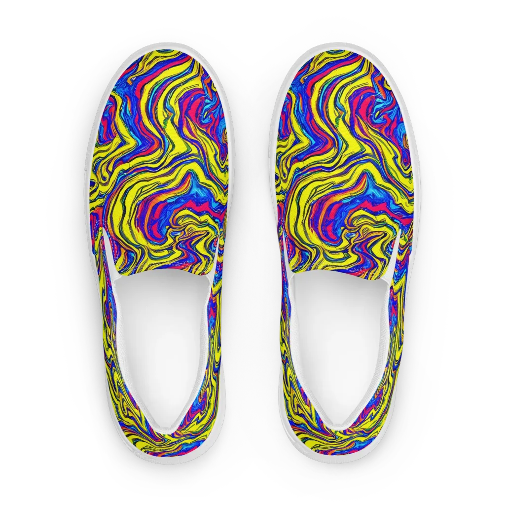 Electric Rhapsody on Women's Slip-On Canvas Shoes — Front
