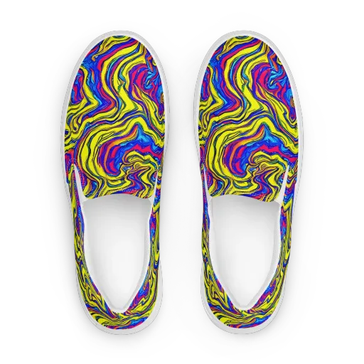 Electric Rhapsody on a Women's Slip-On Canvas Shoes