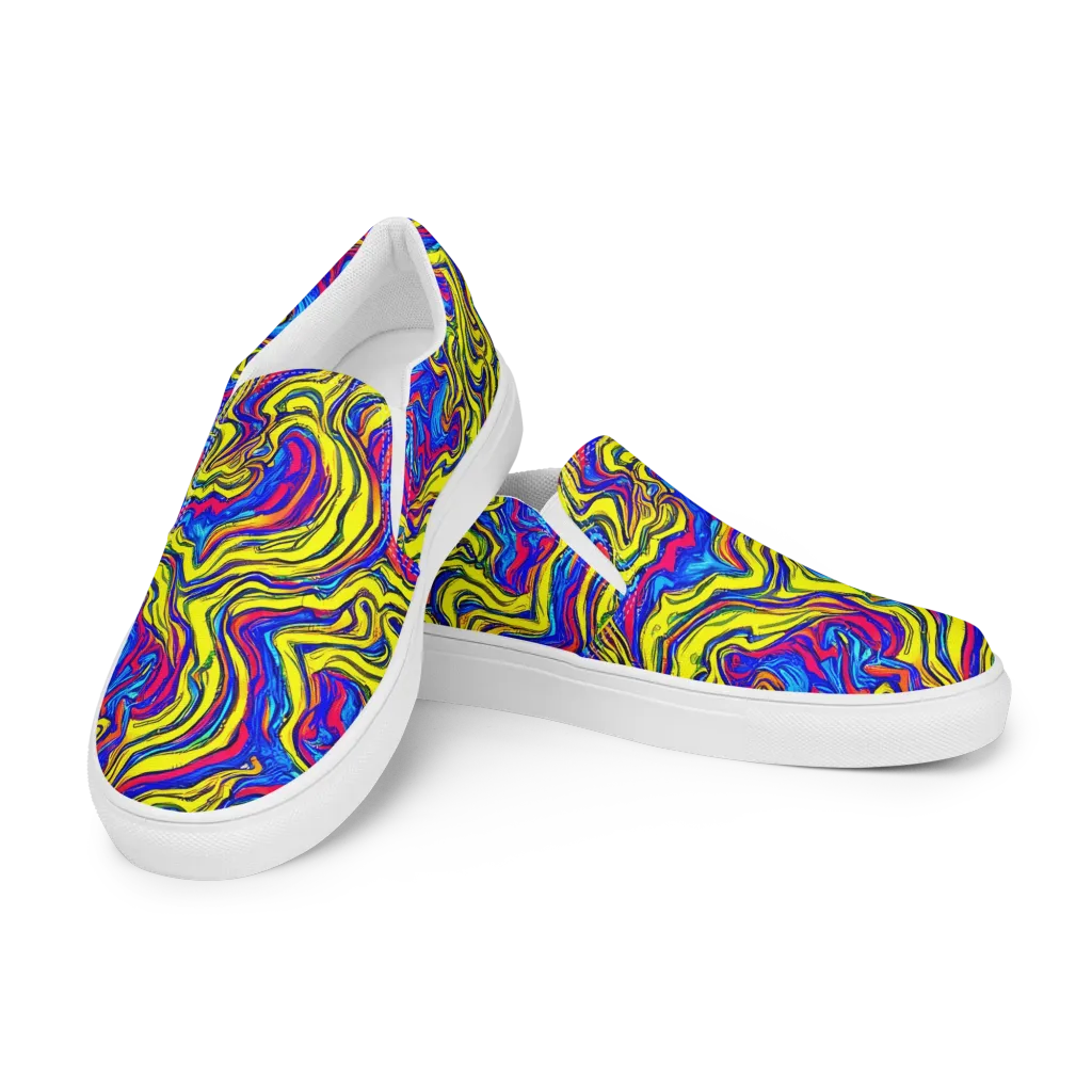 Electric Rhapsody on Women's Slip-On Canvas Shoes — Left Front