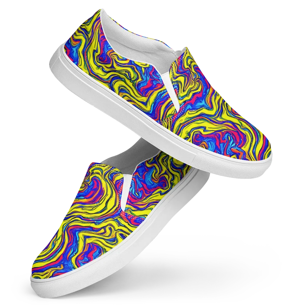 Electric Rhapsody on Women's Slip-On Canvas Shoes — Front