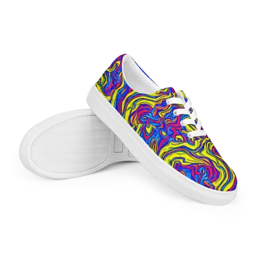 Electric Rhapsody on a Men's Lace-Up Canvas Shoes