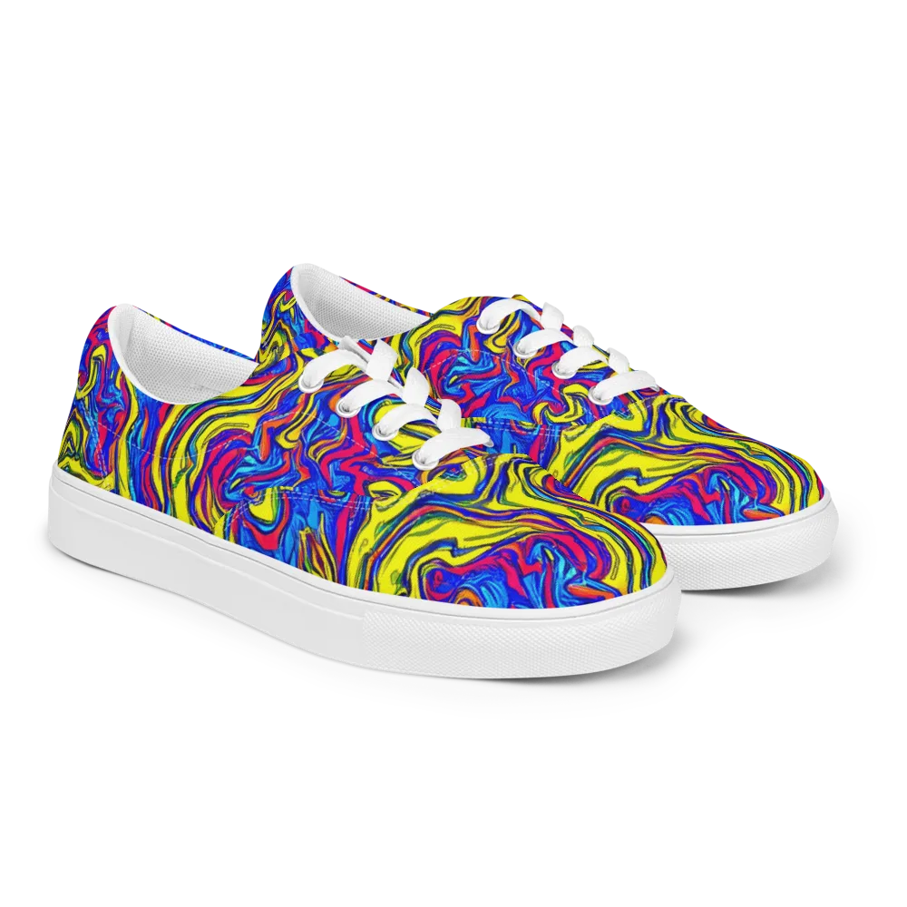 Electric Rhapsody on Men's Lace-Up Canvas Shoes — Right Front