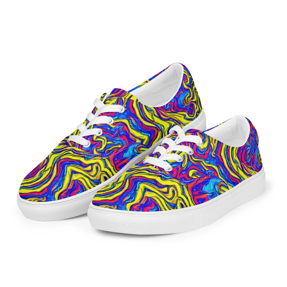 Electric Rhapsody on Men's Lace-Up Canvas Shoes — Left Front