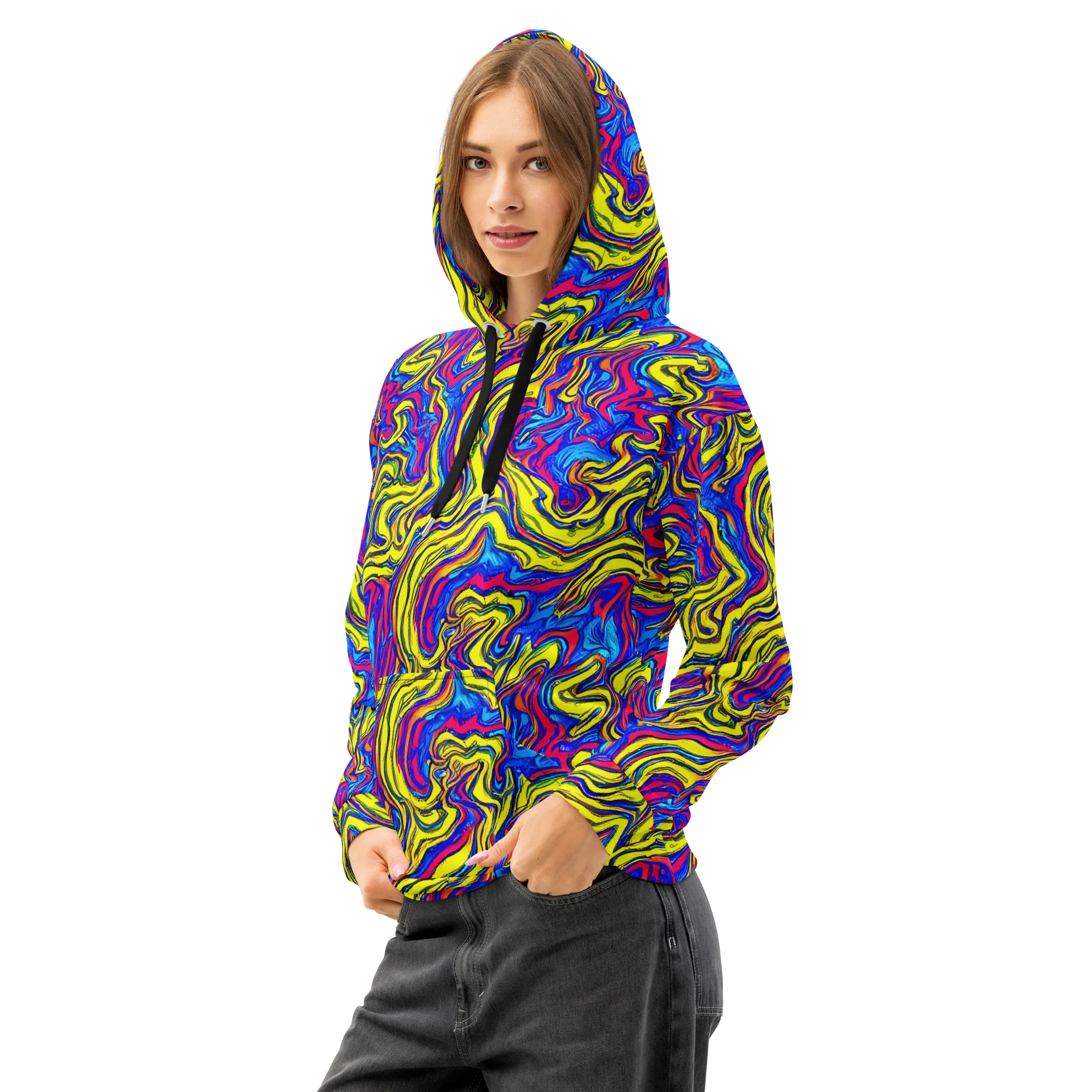 Electric Rhapsody on Cotton Hoodie — Left Front