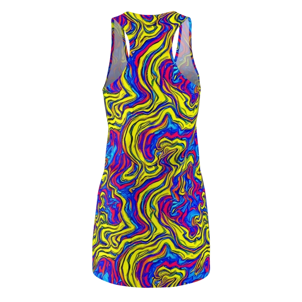 Electric Rhapsody on Racerback Dress — Back