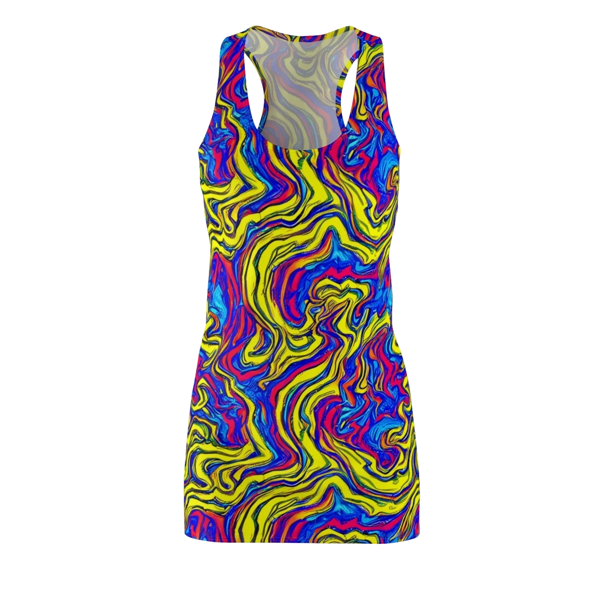 Electric Rhapsody on Racerback Dress — Front
