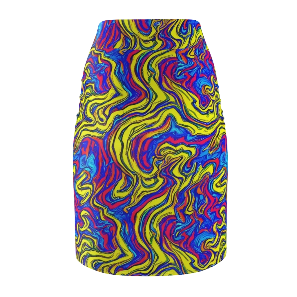 Electric Rhapsody on Pencil Skirt — Back