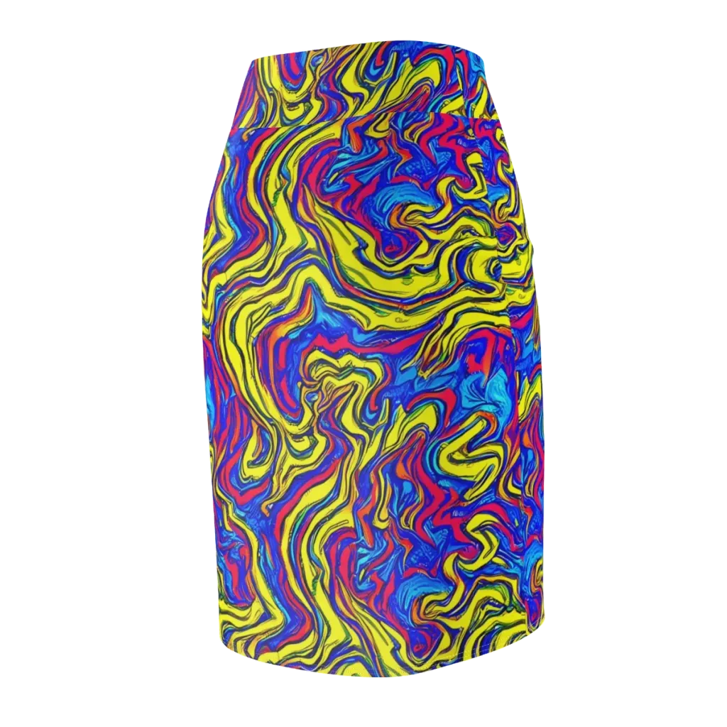 Electric Rhapsody on Pencil Skirt — Back Side
