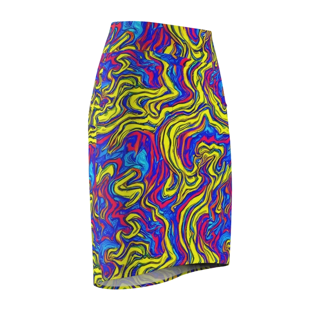 Electric Rhapsody on Pencil Skirt — Front Side
