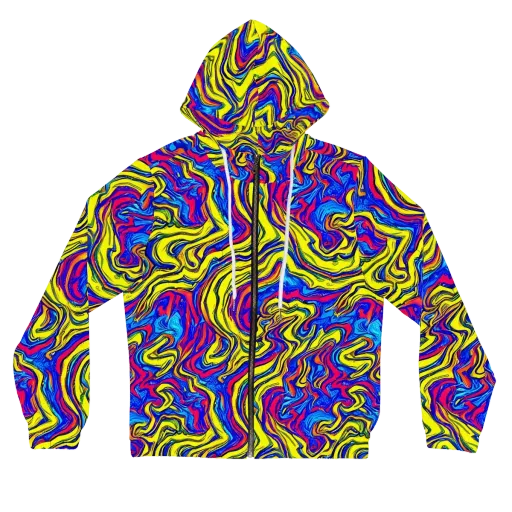 Electric Rhapsody on a Women's Full-Zip Hoodie