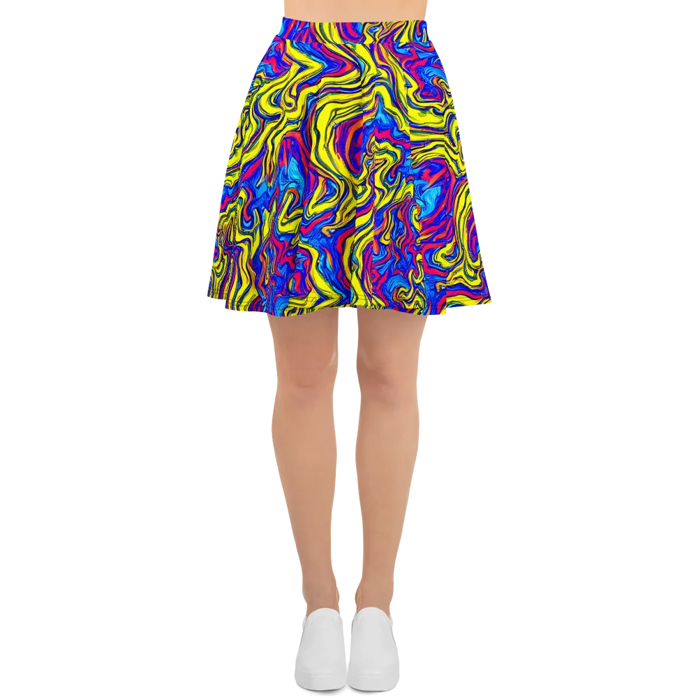 Electric Rhapsody on Skater Skirt — Front