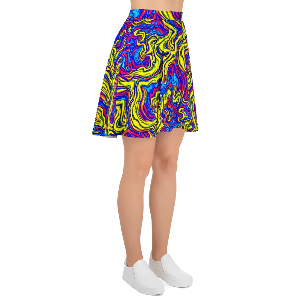 Electric Rhapsody on Skater Skirt — Right