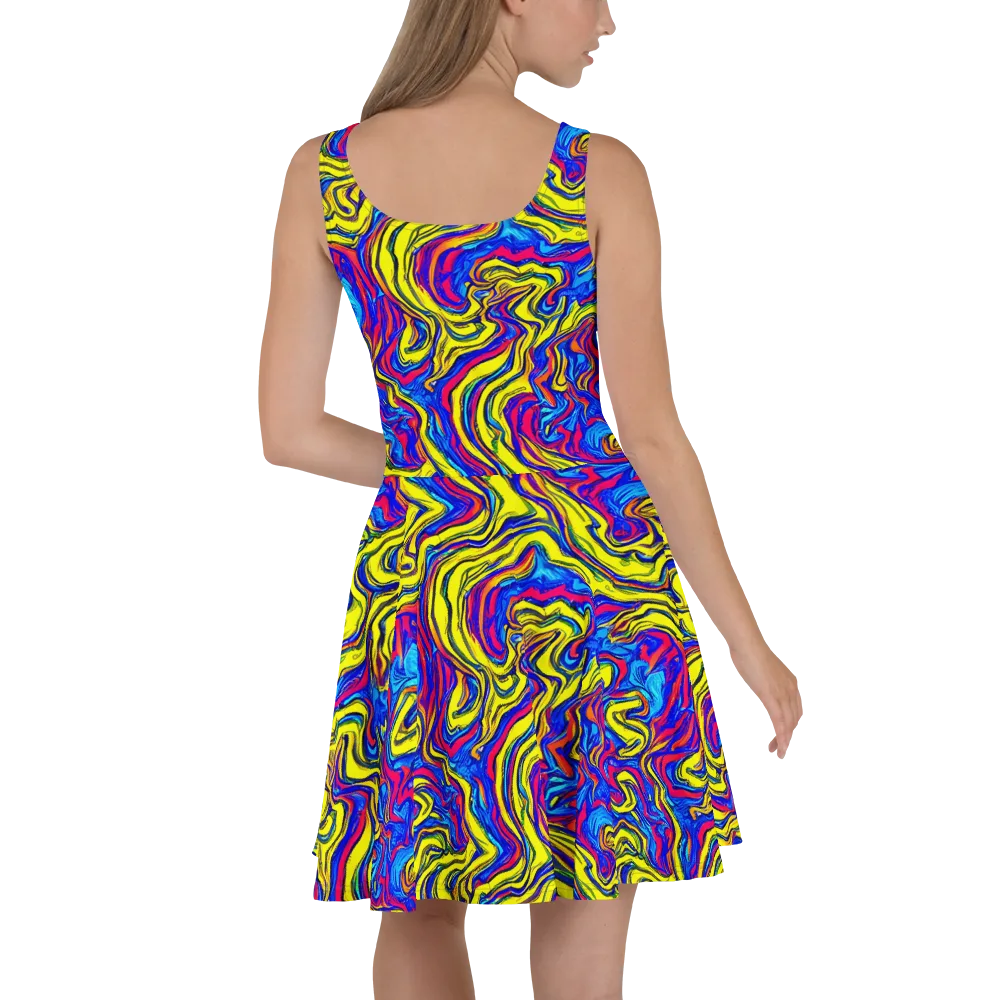 Electric Rhapsody on Skater Dress — Back