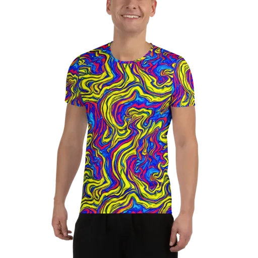 Electric Rhapsody on a Men's Athletic T-Shirt