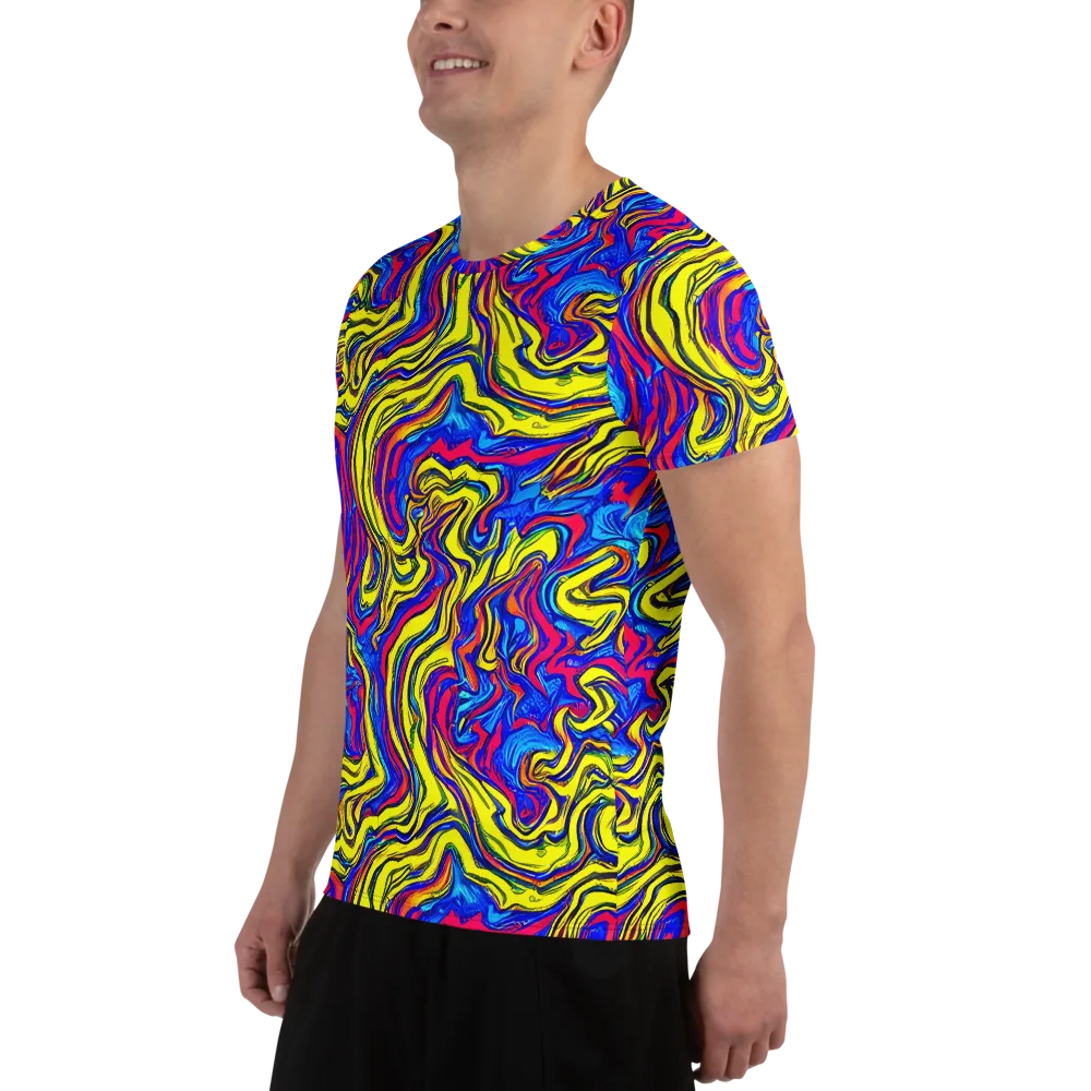 Electric Rhapsody on Men's Athletic T-Shirt — Left