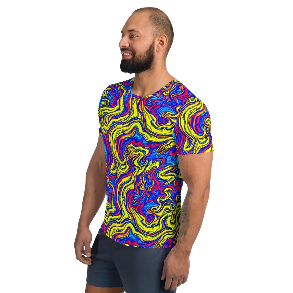 Electric Rhapsody on Men's Athletic T-Shirt — Left