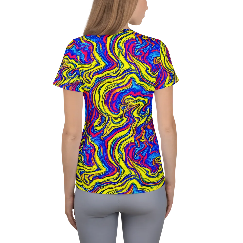 Electric Rhapsody on Women's Athletic T-Shirt — Back