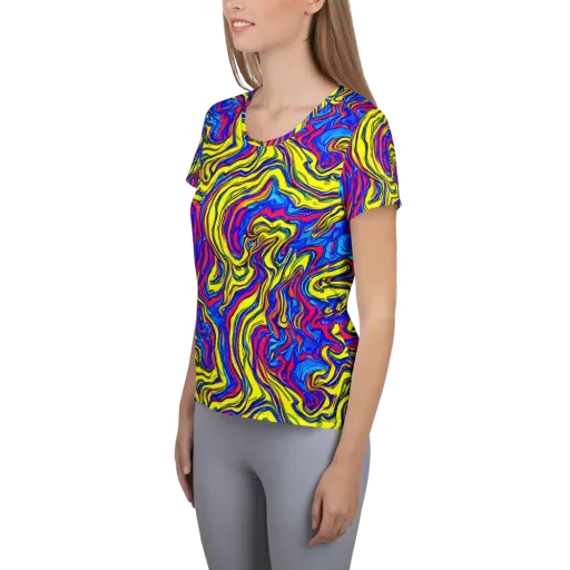 Electric Rhapsody on a Women's Athletic T-Shirt