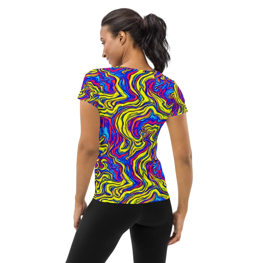 Electric Rhapsody on Women's Athletic T-Shirt — Back