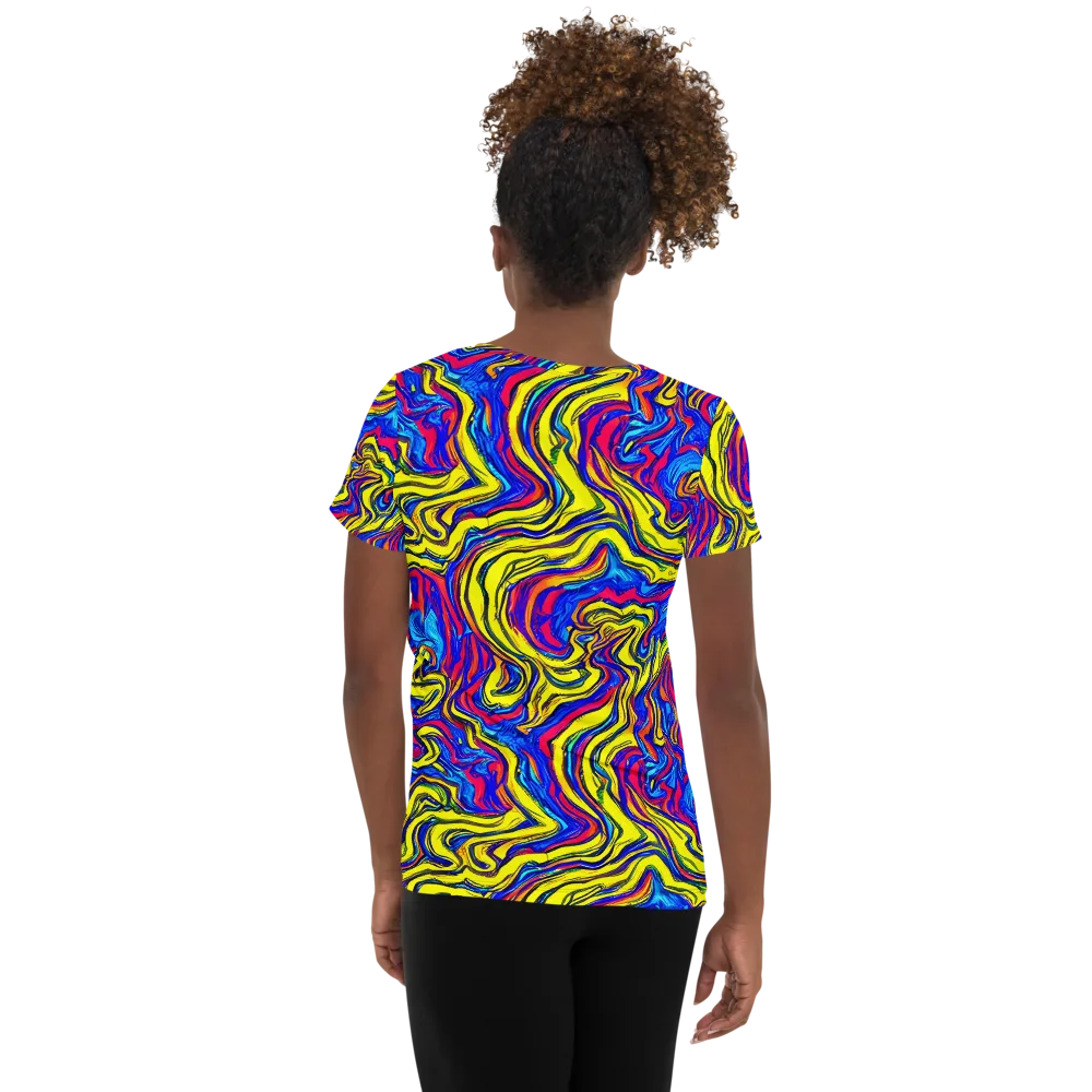 Electric Rhapsody on Women's Athletic T-Shirt — Back