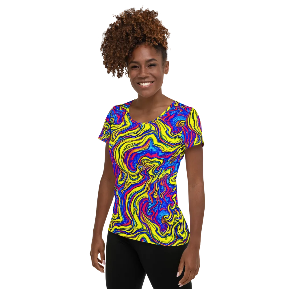 Electric Rhapsody on Women's Athletic T-Shirt — Left