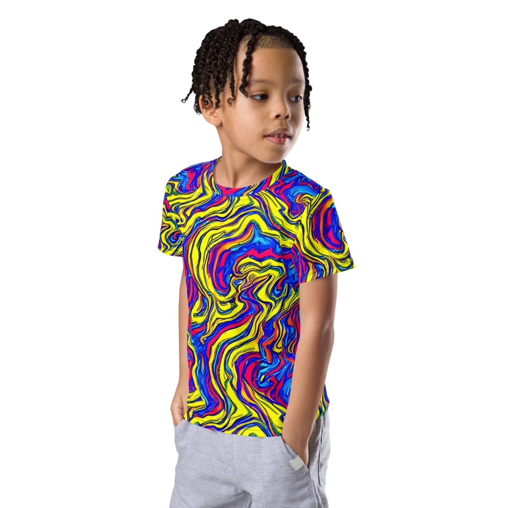 Electric Rhapsody on Kids Crew Neck T-Shirt — Left Front
