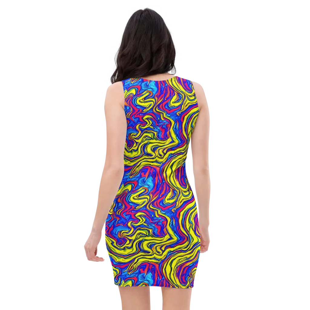 Electric Rhapsody on Bodycon Dress — Back