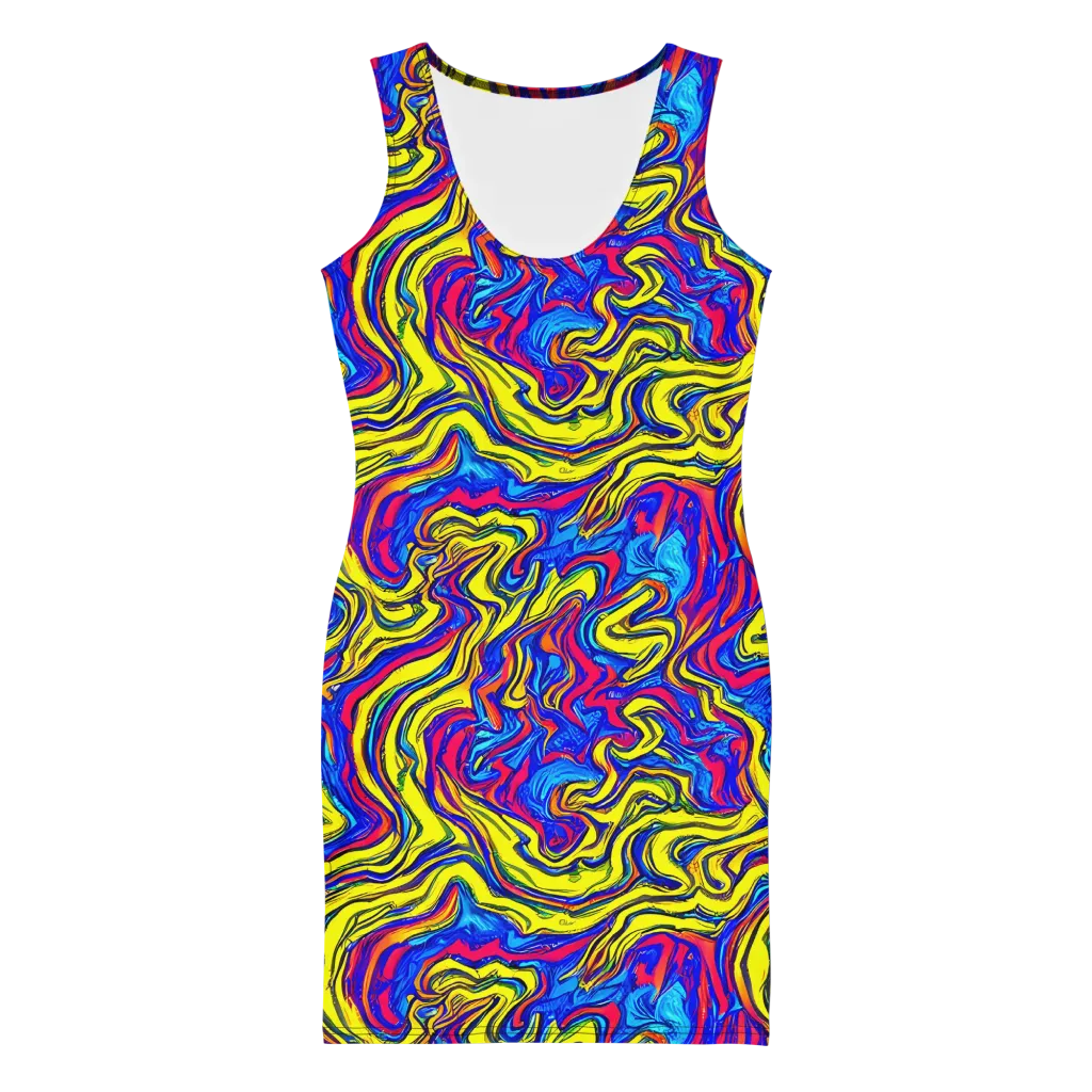 Electric Rhapsody on Bodycon Dress — Front