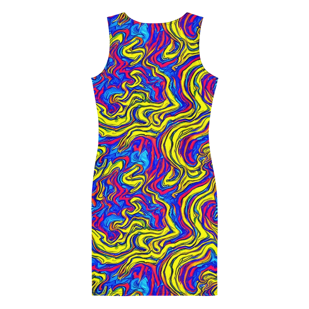 Electric Rhapsody on Bodycon Dress — Back
