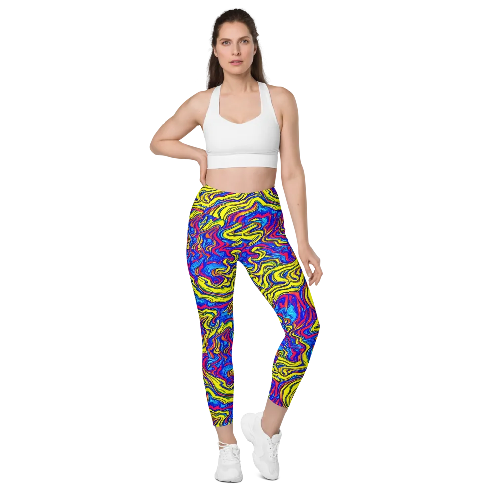 Electric Rhapsody on Leggings with Pockets — Front