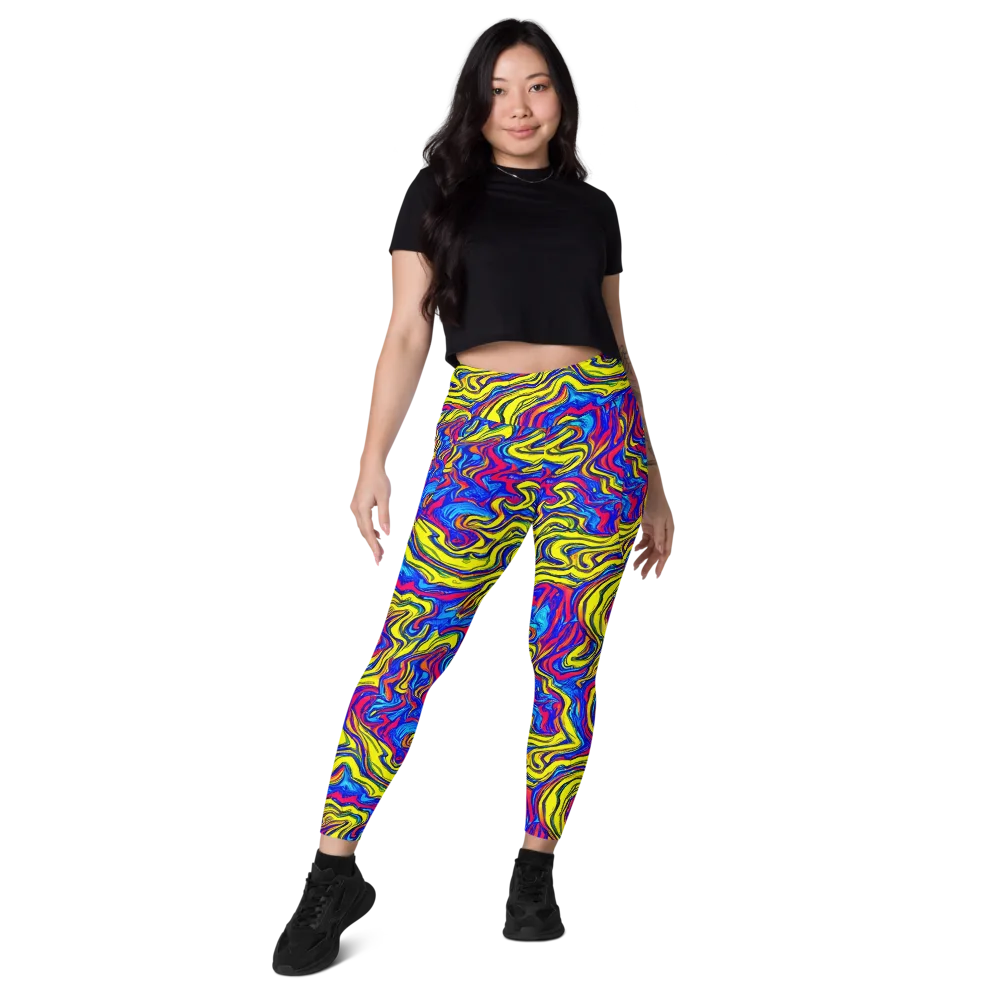 Electric Rhapsody on Leggings with Pockets — Front
