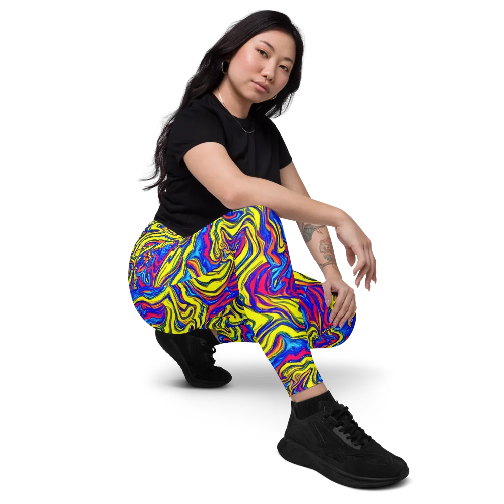 Electric Rhapsody on Leggings with Pockets — Right Front