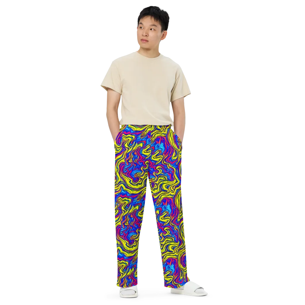 Electric Rhapsody on Wide-Leg Pants — Front