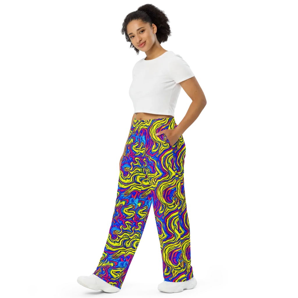 Electric Rhapsody on Wide-Leg Pants — Left Front
