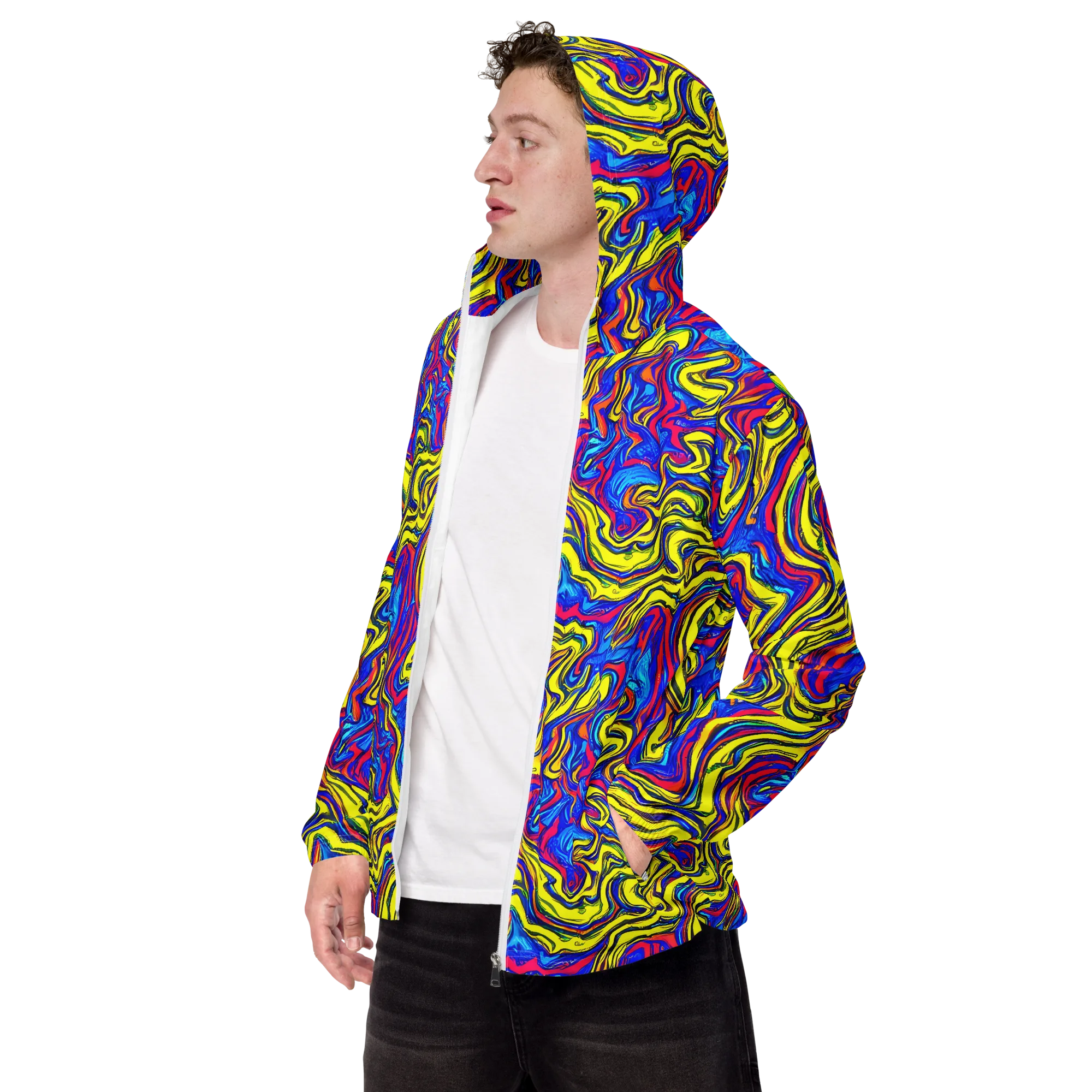 Electric Rhapsody on Men's Windbreaker — Left Front