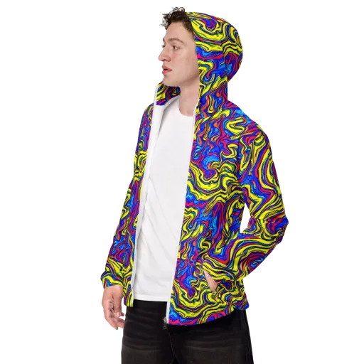 Electric Rhapsody on a Men's Windbreaker