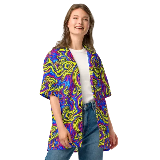 Electric Rhapsody on a Button Shirt
